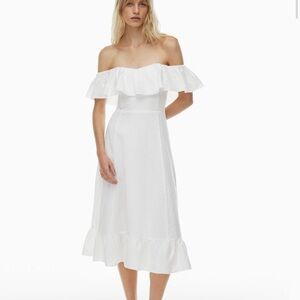 Brand New!! Wilfred Strapless White Ruffle Dress